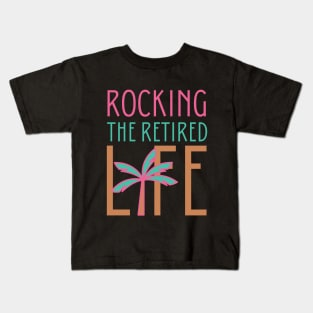 Rocking The Retired Life Palm Tree Design Kids T-Shirt